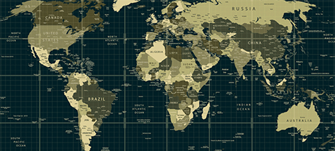 map of the world in camouflage green military colors